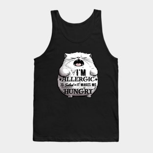 Funny Fat Cat: Salad Allergy Tank Top